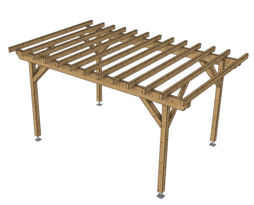 Pergola autoportée — 4 poteaux